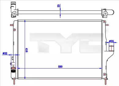 TYC 7280056r -  Радиатор, охлаждение двигателя