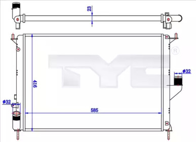 TYC 7280057 -  Радиатор, охлаждение двигателя