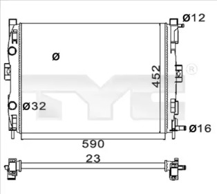 TYC 7280059r -  Радиатор, охлаждение двигателя