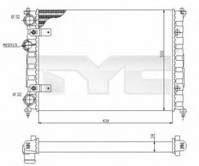 TYC 7310004 -  Радиатор, охлаждение двигателя