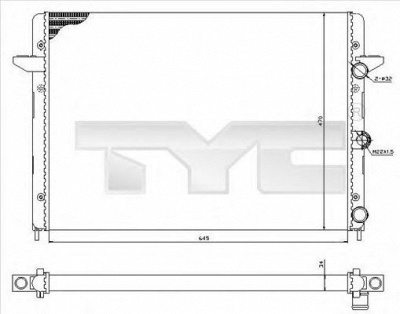 TYC 7370005 -  Радиатор, охлаждение двигателя
