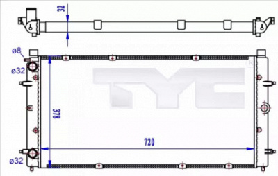TYC 7370059r -  Радиатор, охлаждение двигателя