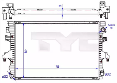 TYC 7370060r -  Радиатор, охлаждение двигателя