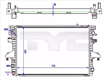 TYC 7370061r -  Радиатор, охлаждение двигателя