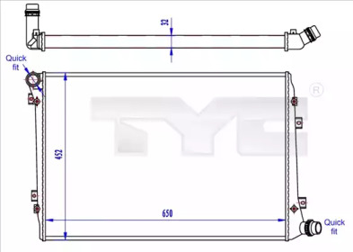 TYC 7370062r -  Радиатор, охлаждение двигателя