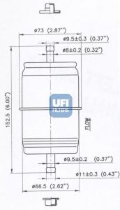 UFI 3166600 -  Топливный фильтр
