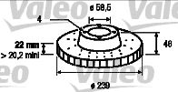 VALEO 186102 -  Тормозной диск