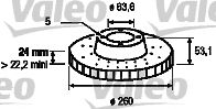 VALEO 186165 -  Тормозной диск