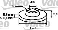 VALEO 186180 -  Тормозной диск
