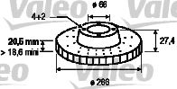 VALEO 186198 -  Тормозной диск