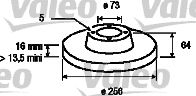 VALEO 186206 -  Тормозной диск