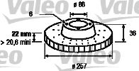 VALEO 186488 -  Тормозной диск