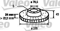 VALEO 186537 -  Тормозной диск