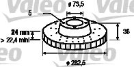 VALEO 186570 -  Тормозной диск
