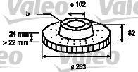 VALEO 186612 -  Тормозной диск