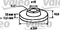 VALEO 186802 -  Тормозной диск
