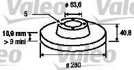 VALEO 186843 -  Тормозной диск