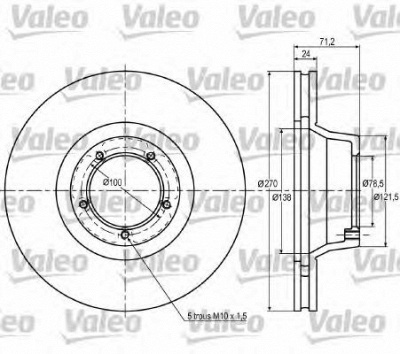 VALEO 187030 - Тормозной диск