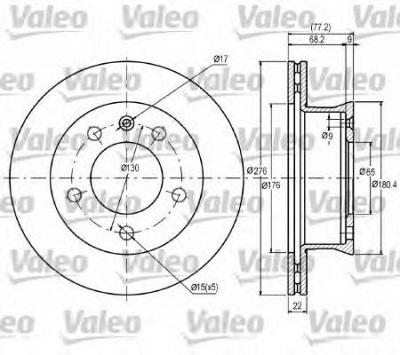 VALEO 187041 -  Тормозной диск