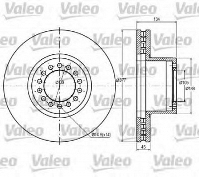 VALEO 187048 -  Тормозной диск