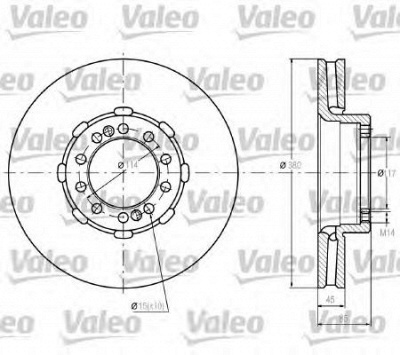 VALEO 187050 -  Тормозной диск