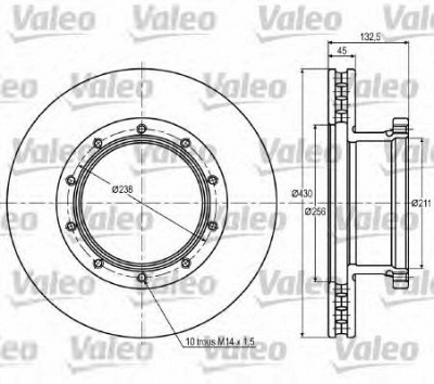 VALEO 187051 -  Тормозной диск