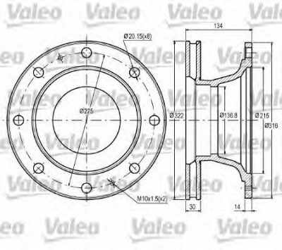 VALEO 187060 -  Тормозной диск