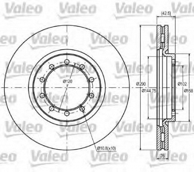 VALEO 187062 -  Диск тормозной передний вентилируемый