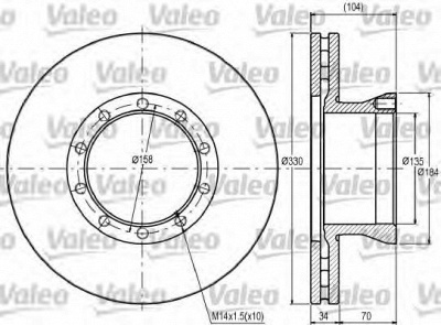 VALEO 187065 -  Тормозной диск