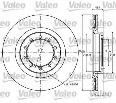VALEO 187097 -  Тормозной диск