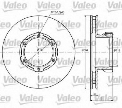 VALEO 187105 -  Тормозной диск