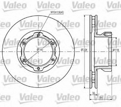 VALEO 187108 -  Тормозной диск