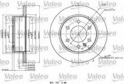 VALEO 187142 -  Тормозной диск