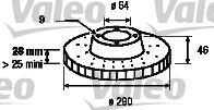 VALEO 187155 -  Тормозной диск