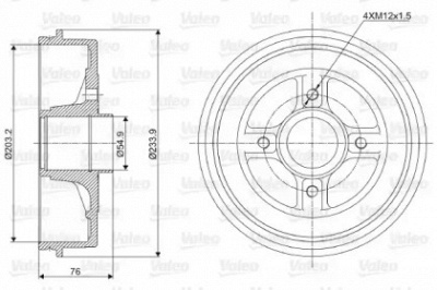 VALEO 237003 - Тормозной барабан