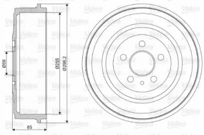VALEO 237005 -  Тормозной барабан