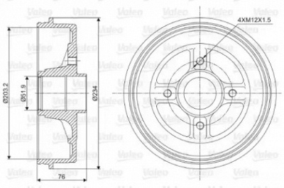 VALEO 237008 -  237008 БАРАБАН ТОРМОЗНОЙ REN LOGAN