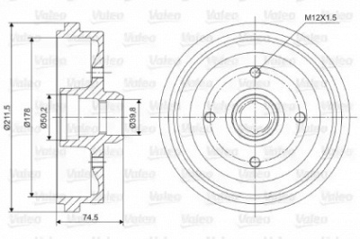 VALEO 237009 -  Тормозной барабан
