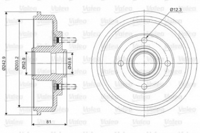 VALEO 237012 -  Барабан тормозной