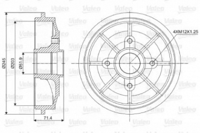 VALEO 237016 -  Тормозной барабан