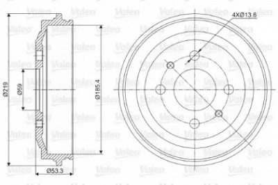 VALEO 237024 -  Тормозной барабан