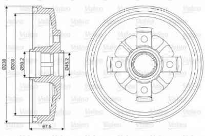 VALEO 237025 -  Тормозной барабан