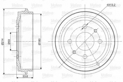 VALEO 237027 -  Тормозной барабан