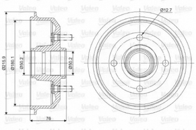 VALEO 237032 -  Тормозной барабан