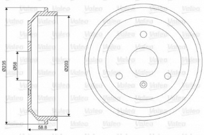 VALEO 237035 -  Тормозной барабан