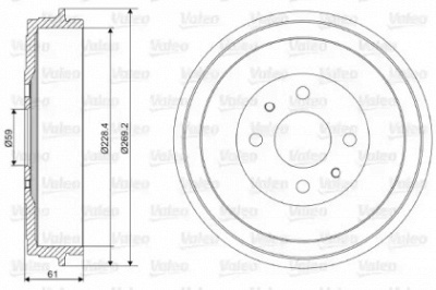 VALEO 237037 -  Тормозной барабан