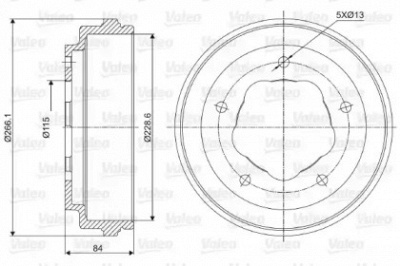 VALEO 237038 - Тормозной барабан