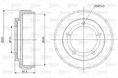 VALEO 237040 -  Тормозной барабан