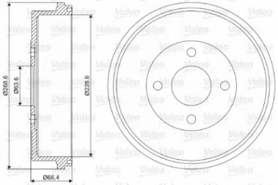 VALEO 237045 -  Тормозной барабан