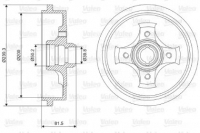 VALEO 237049 -  Тормозной барабан